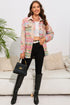 Western Aztec Print Button Flap Pocket Shacket